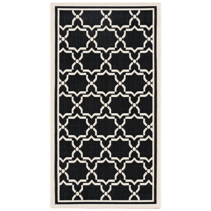 SAFAVIEH Indoor Outdoor CY6916-226 Courtyard Black / Beige Rug Image 1