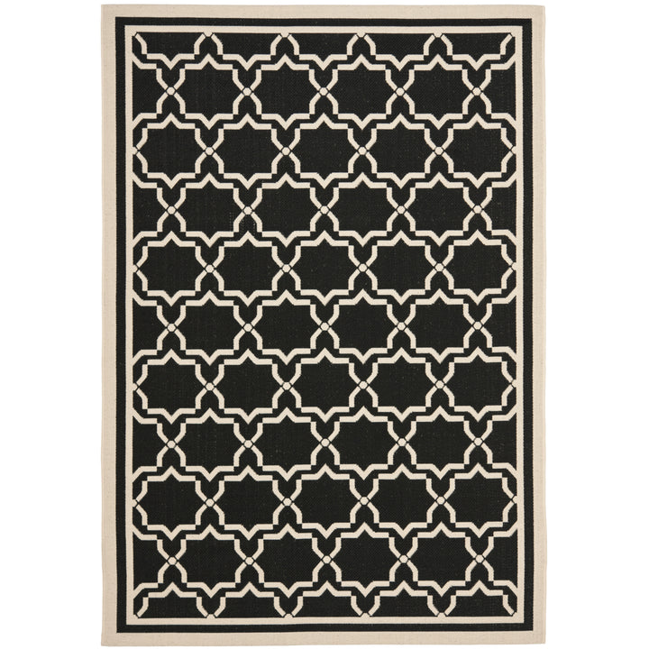 SAFAVIEH Indoor Outdoor CY6916-226 Courtyard Black / Beige Rug Image 11