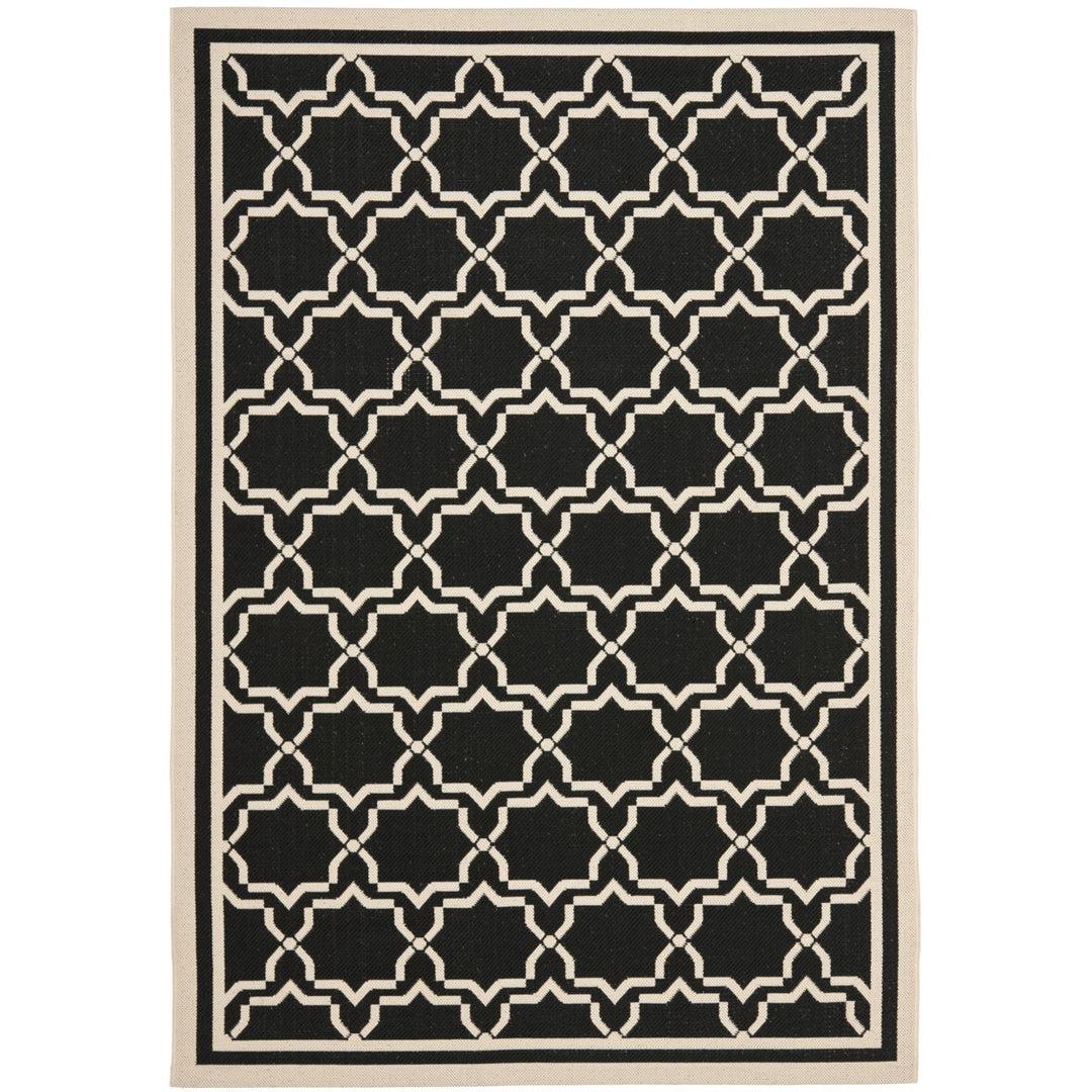 SAFAVIEH Indoor Outdoor CY6916-226 Courtyard Black / Beige Rug Image 1