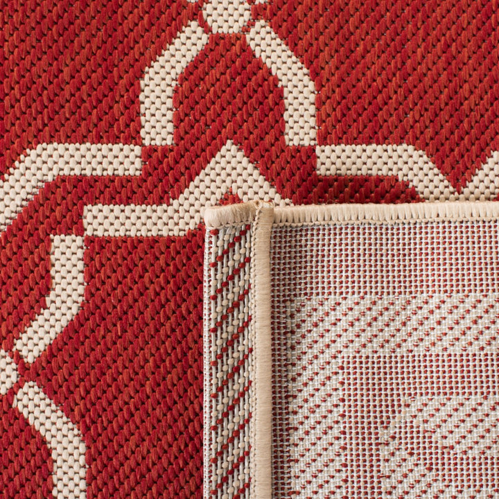 SAFAVIEH Outdoor CY6916-248 Courtyard Collection Red / Bone Rug Image 9