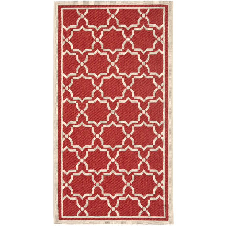 SAFAVIEH Outdoor CY6916-248 Courtyard Collection Red / Bone Rug Image 10