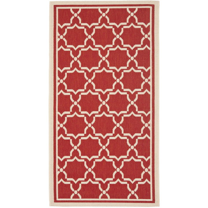 SAFAVIEH Outdoor CY6916-248 Courtyard Collection Red / Bone Rug Image 1