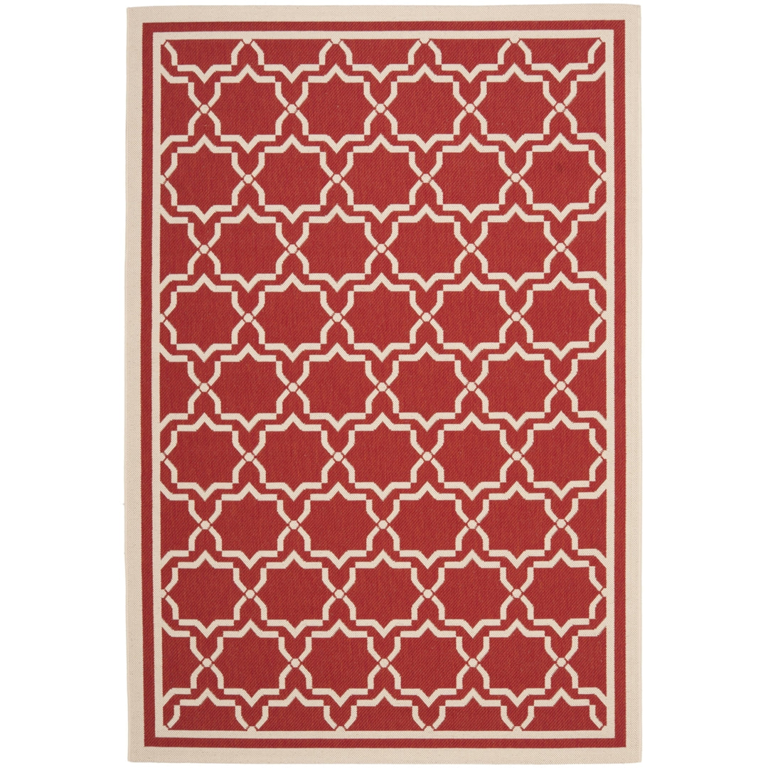SAFAVIEH Outdoor CY6916-248 Courtyard Collection Red / Bone Rug Image 11