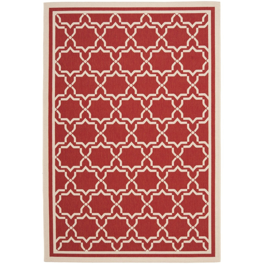 SAFAVIEH Outdoor CY6916-248 Courtyard Collection Red / Bone Rug Image 1