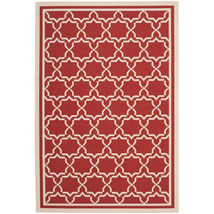 SAFAVIEH Outdoor CY6916-248 Courtyard Collection Red / Bone Rug Image 1