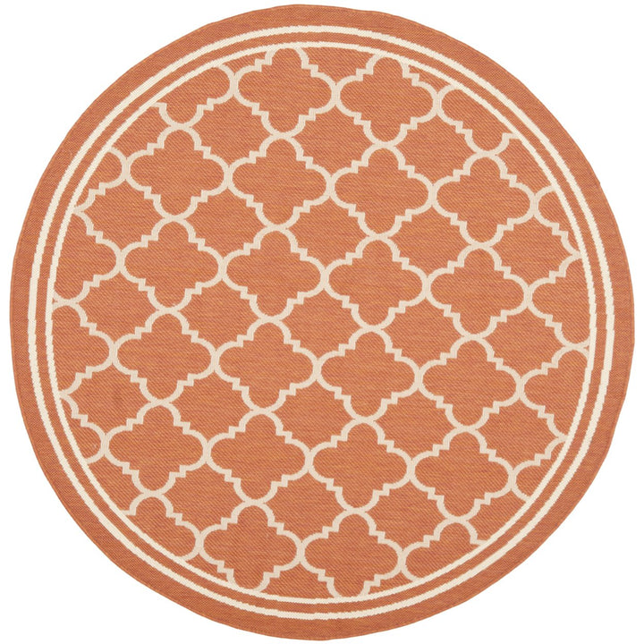 SAFAVIEH Outdoor CY6918-241 Courtyard Terracotta / Bone Rug Image 1