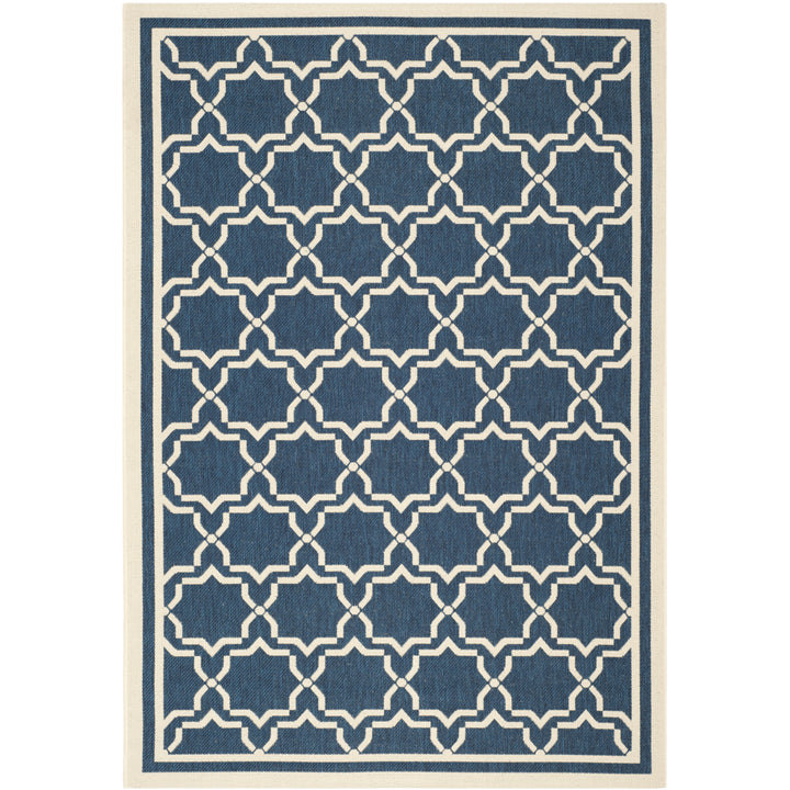 SAFAVIEH Indoor Outdoor CY6916-268 Courtyard Navy / Beige Rug Image 7