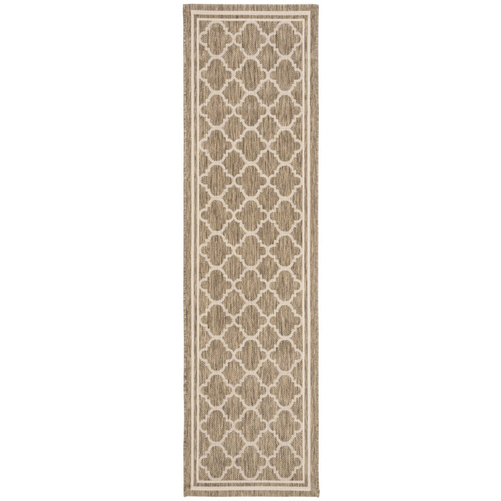 SAFAVIEH Indoor Outdoor CY6918-242 Courtyard Brown / Bone Rug Image 1