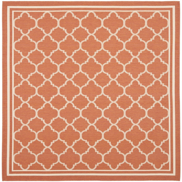 SAFAVIEH Outdoor CY6918-241 Courtyard Terracotta / Bone Rug Image 1