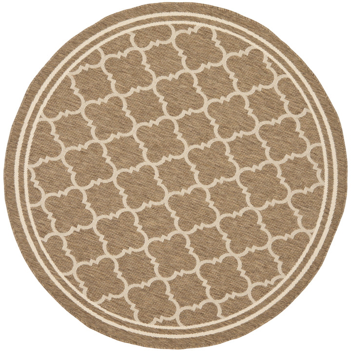 SAFAVIEH Indoor Outdoor CY6918-242 Courtyard Brown / Bone Rug Image 6