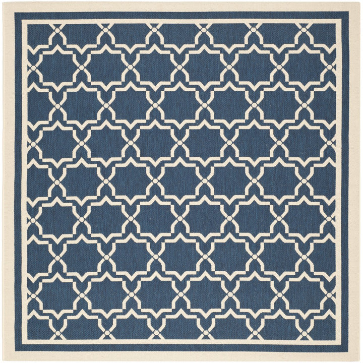 SAFAVIEH Indoor Outdoor CY6916-268 Courtyard Navy / Beige Rug Image 1