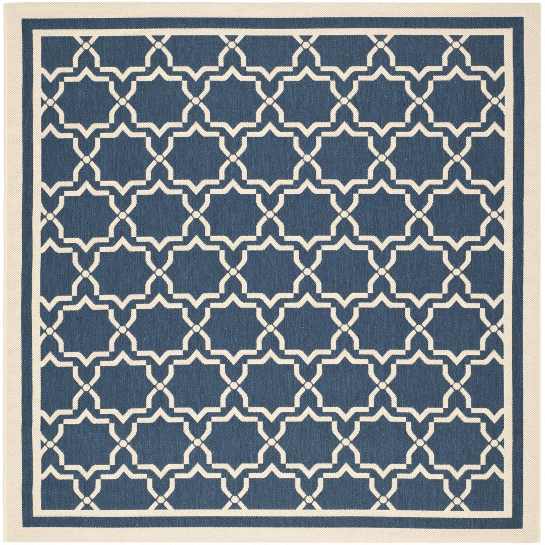 SAFAVIEH Indoor Outdoor CY6916-268 Courtyard Navy / Beige Rug Image 1