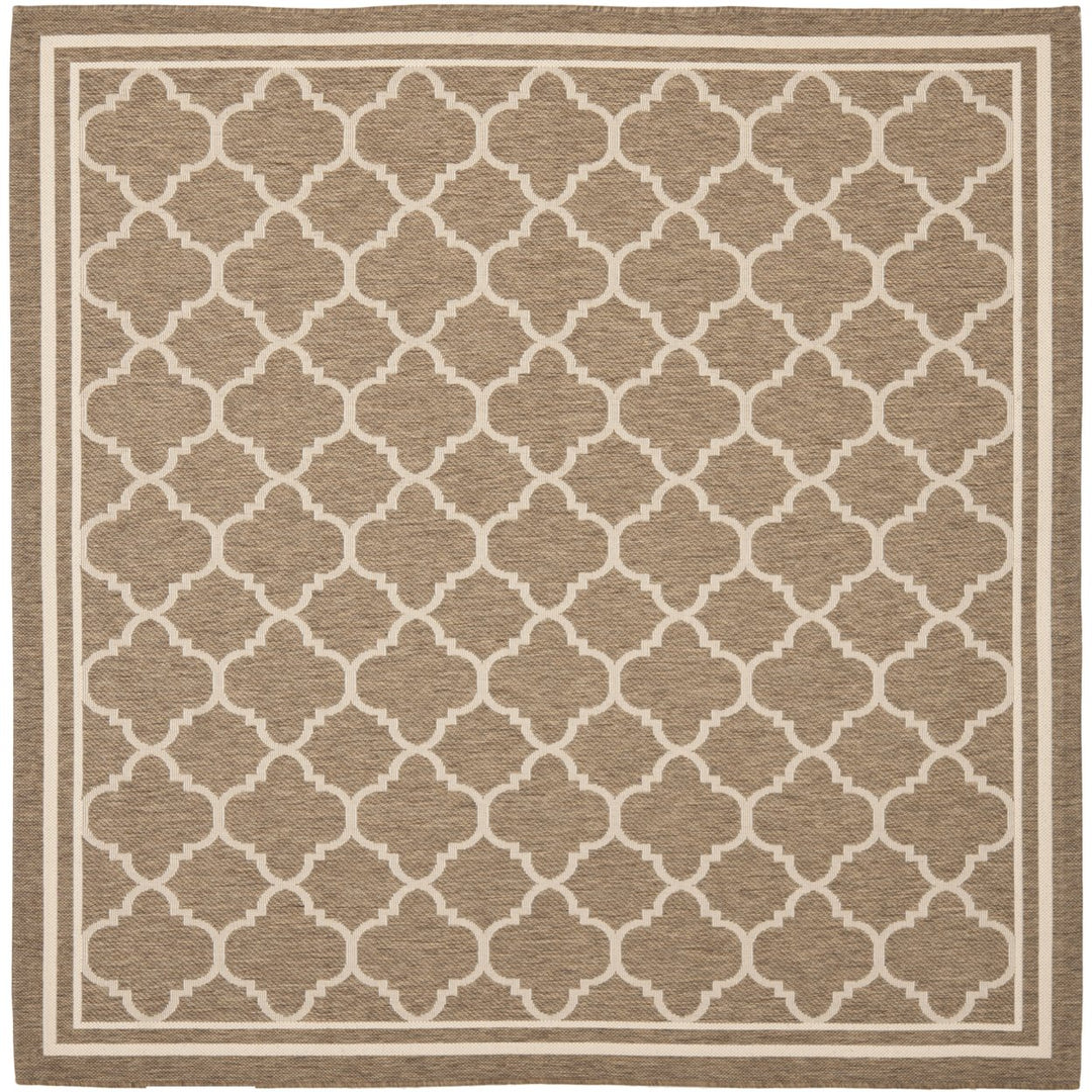 SAFAVIEH Indoor Outdoor CY6918-242 Courtyard Brown / Bone Rug Image 1