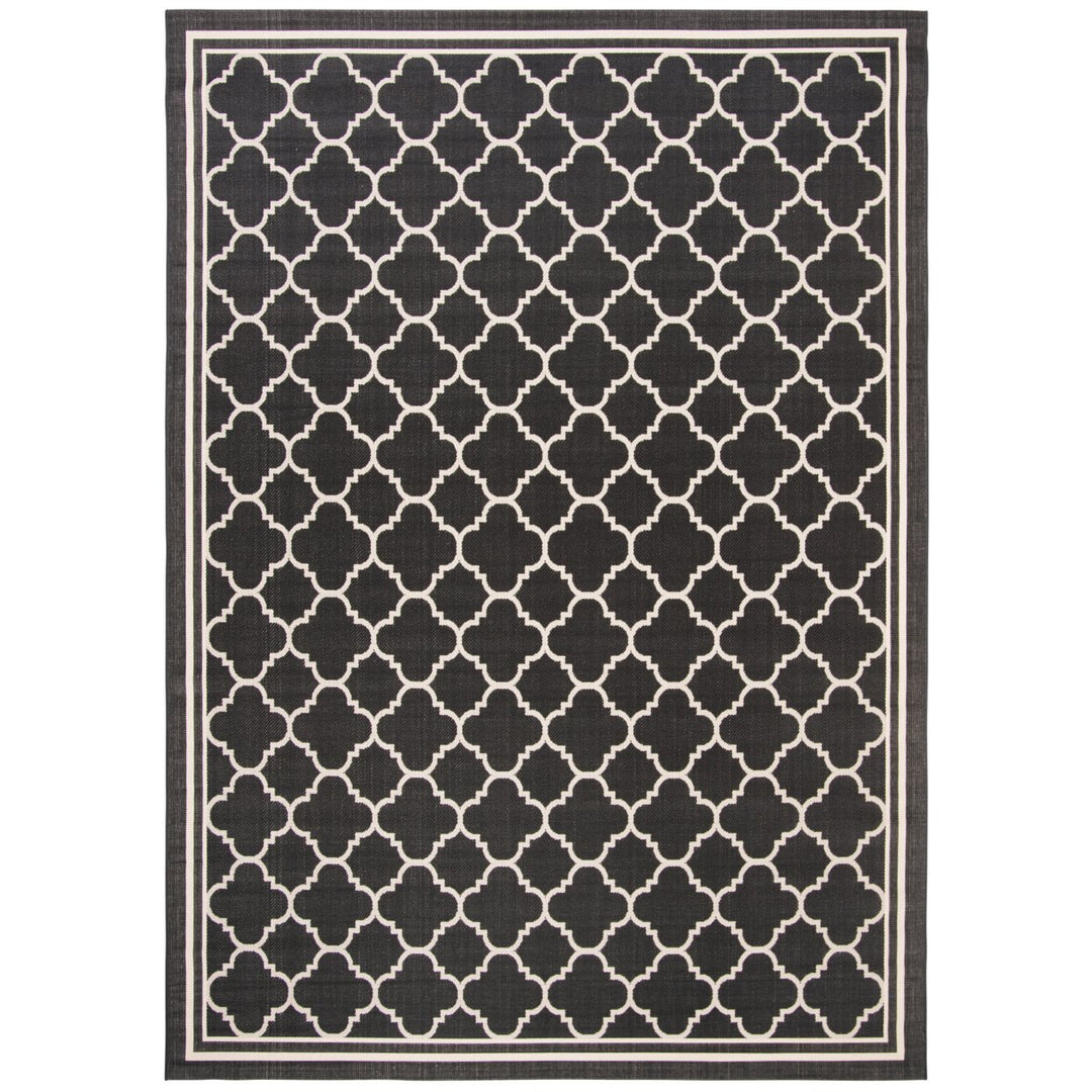 SAFAVIEH Indoor Outdoor CY6918-226 Courtyard Black / Beige Rug Image 1