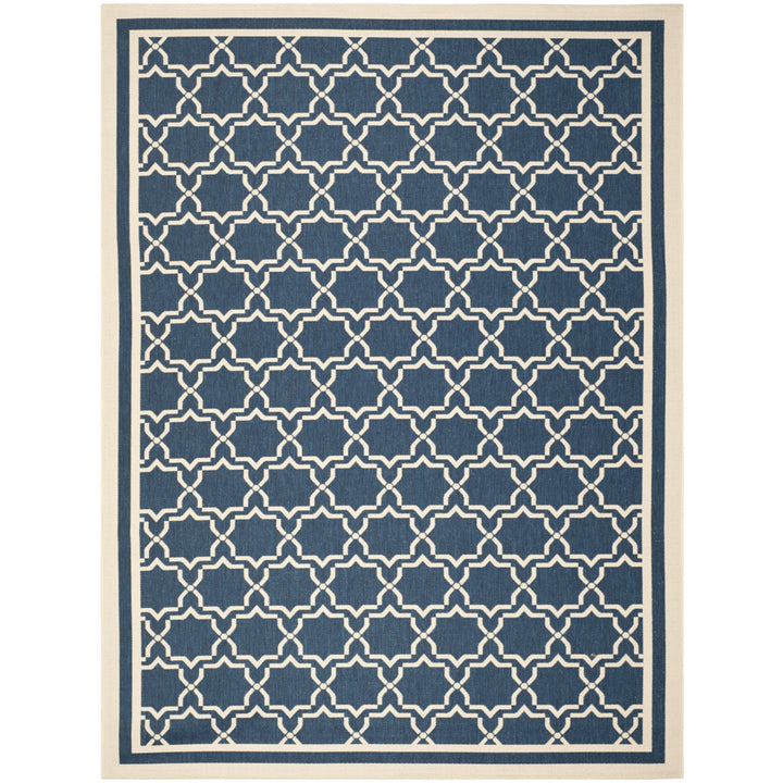 SAFAVIEH Indoor Outdoor CY6916-268 Courtyard Navy / Beige Rug Image 10