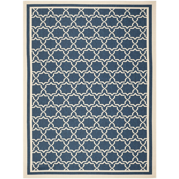 SAFAVIEH Indoor Outdoor CY6916-268 Courtyard Navy / Beige Rug Image 1