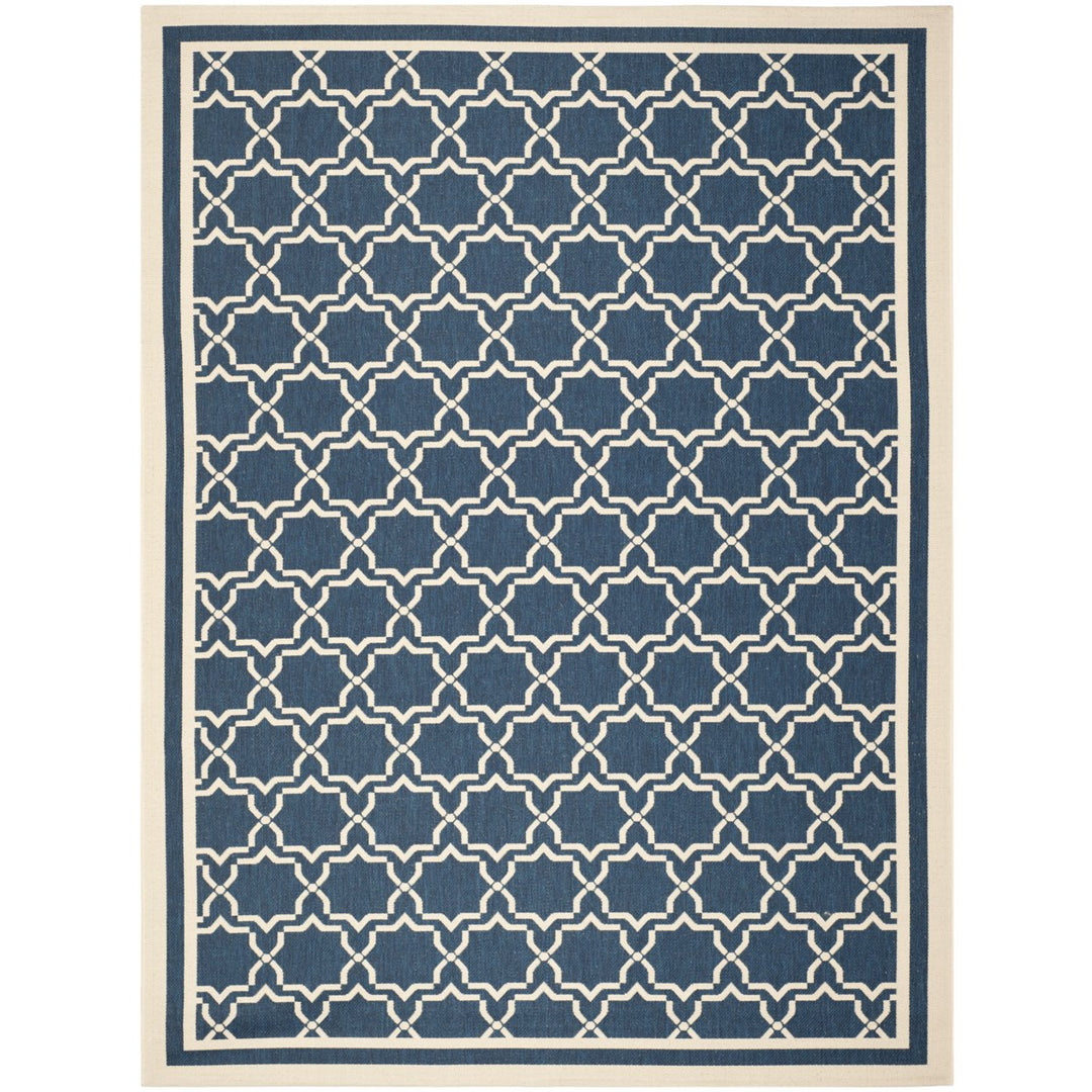 SAFAVIEH Indoor Outdoor CY6916-268 Courtyard Navy / Beige Rug Image 1