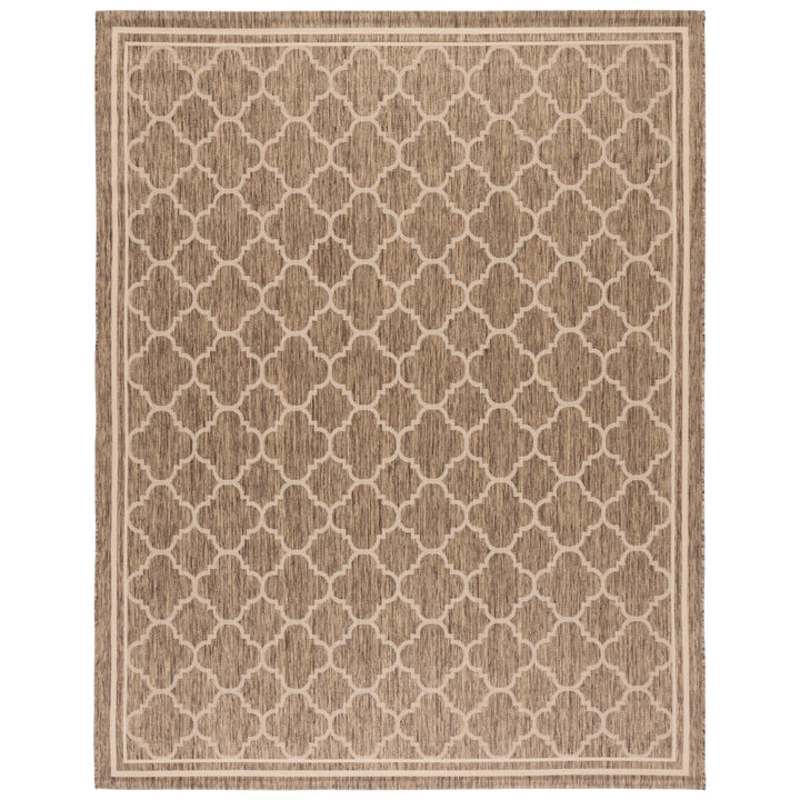 SAFAVIEH Indoor Outdoor CY6918-242 Courtyard Brown / Bone Rug Image 1