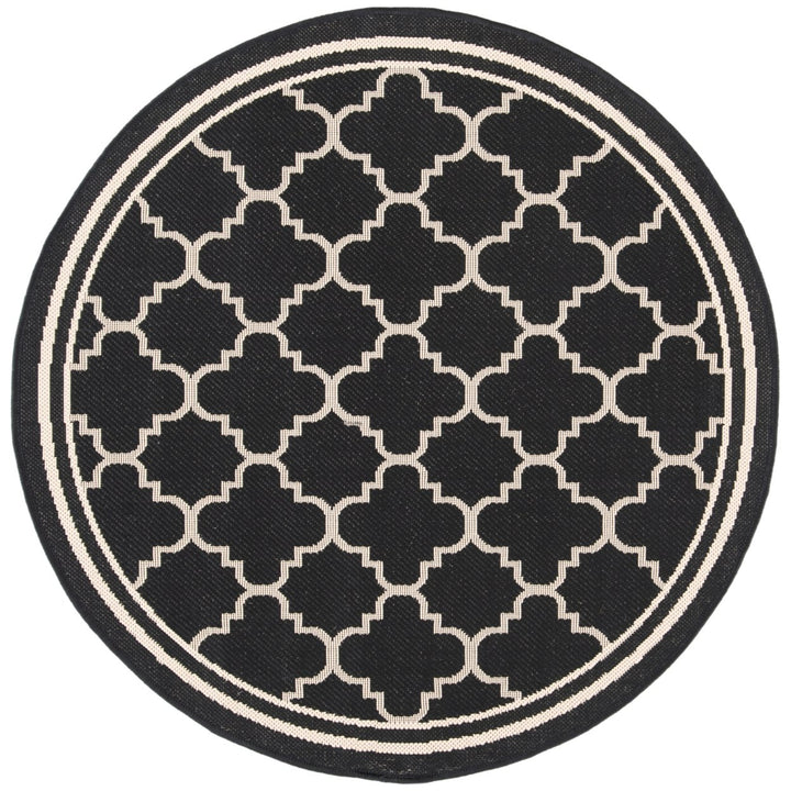 SAFAVIEH Indoor Outdoor CY6918-226 Courtyard Black / Beige Rug Image 1