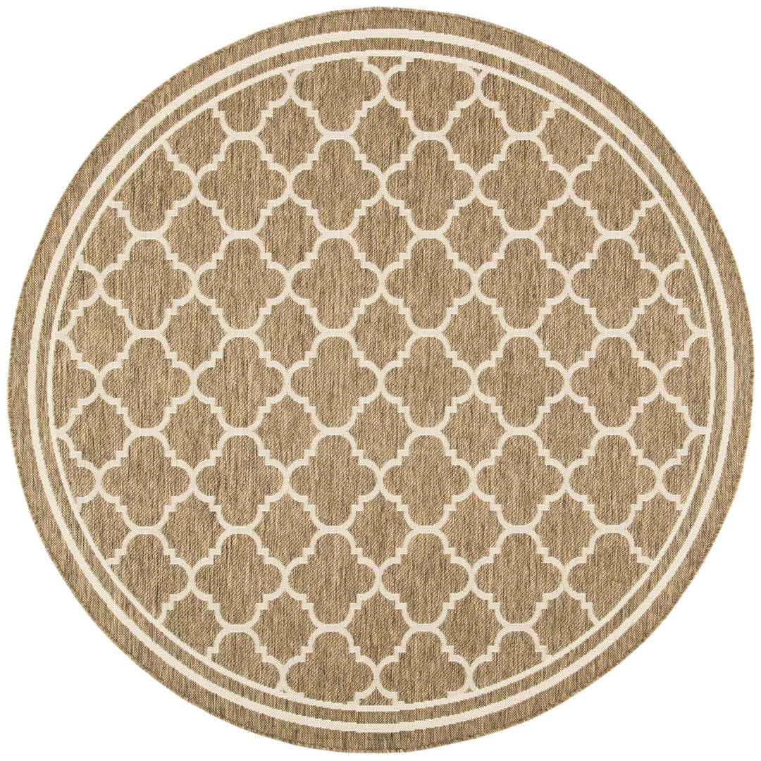 SAFAVIEH Indoor Outdoor CY6918-242 Courtyard Brown / Bone Rug Image 9