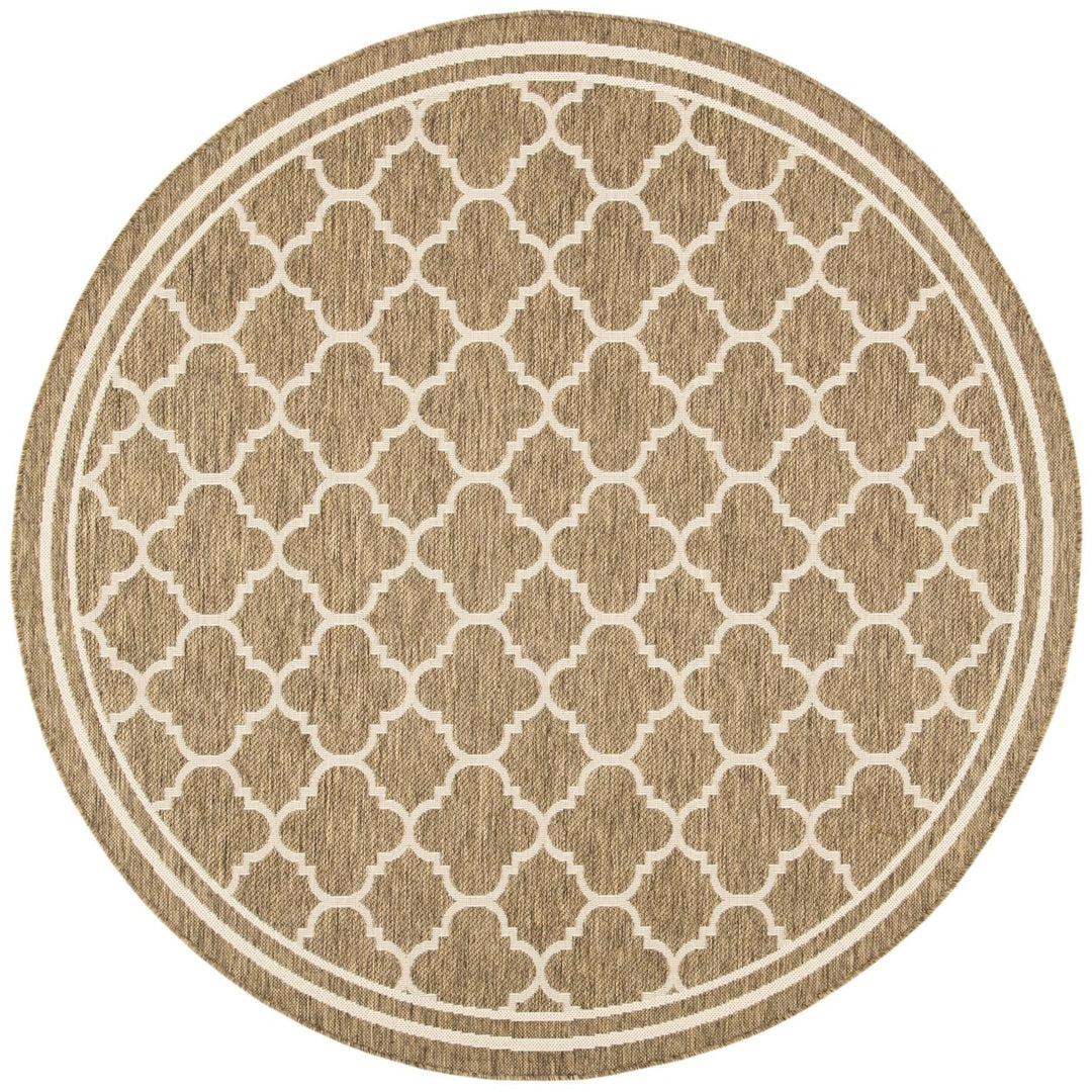 SAFAVIEH Indoor Outdoor CY6918-242 Courtyard Brown / Bone Rug Image 1