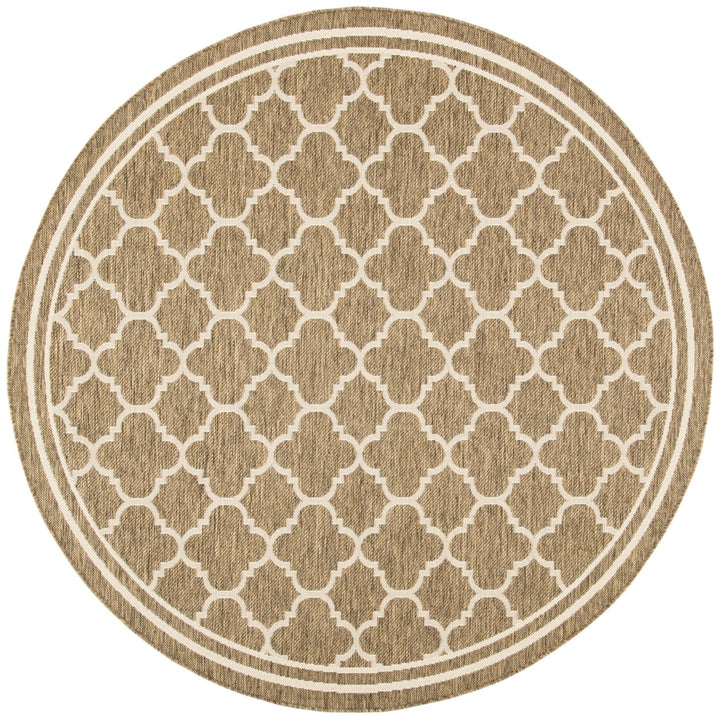 SAFAVIEH Indoor Outdoor CY6918-242 Courtyard Brown / Bone Rug Image 1