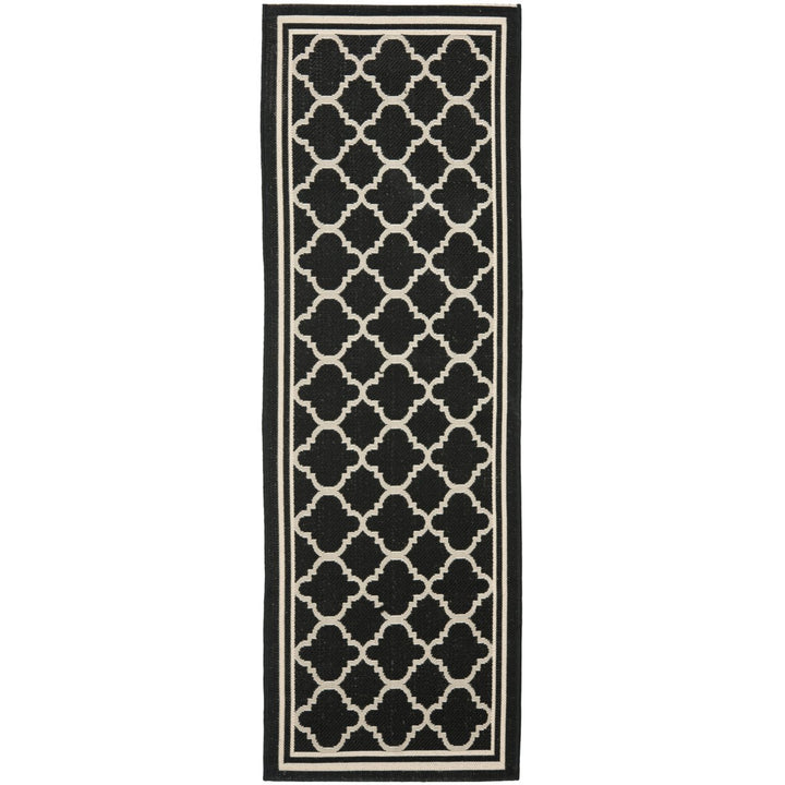 SAFAVIEH Indoor Outdoor CY6918-226 Courtyard Black / Beige Rug Image 1