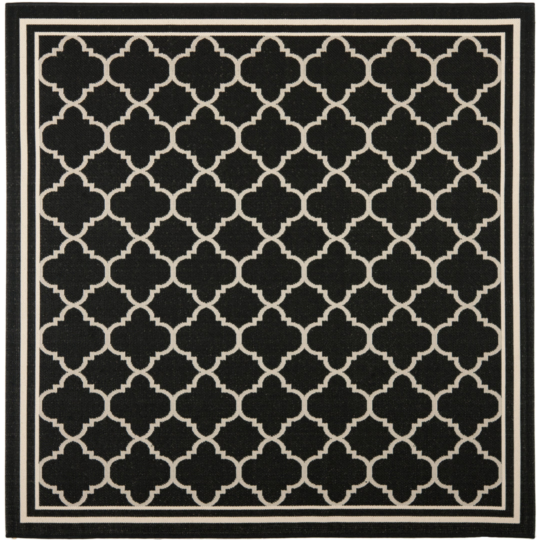 SAFAVIEH Indoor Outdoor CY6918-226 Courtyard Black / Beige Rug Image 7