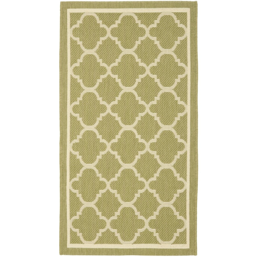 SAFAVIEH Indoor Outdoor CY6918-244 Courtyard Green / Beige Rug Image 1