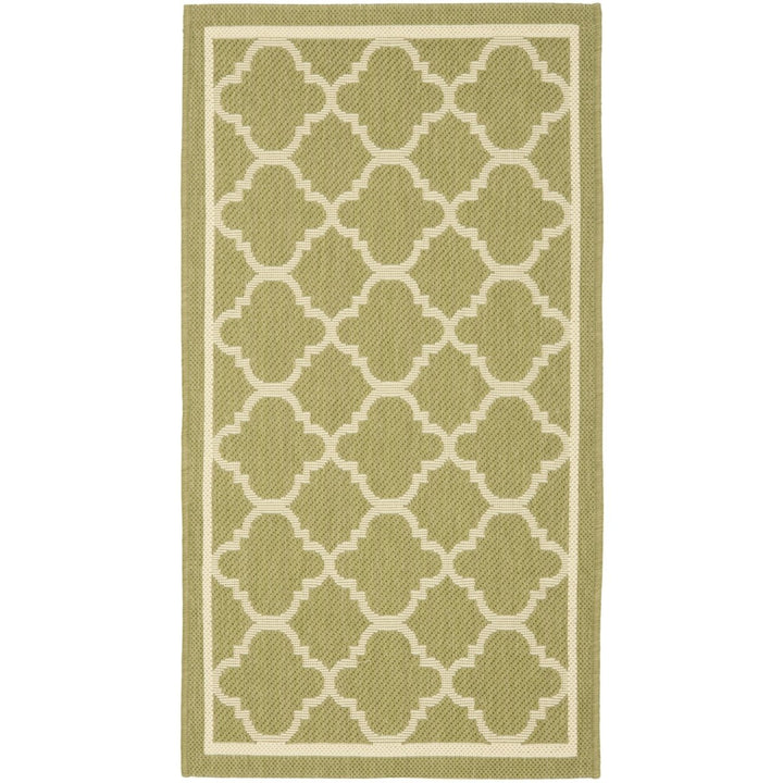 SAFAVIEH Indoor Outdoor CY6918-244 Courtyard Green / Beige Rug Image 1