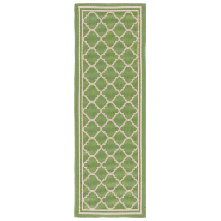 SAFAVIEH Indoor Outdoor CY6918-244 Courtyard Green / Beige Rug Image 1