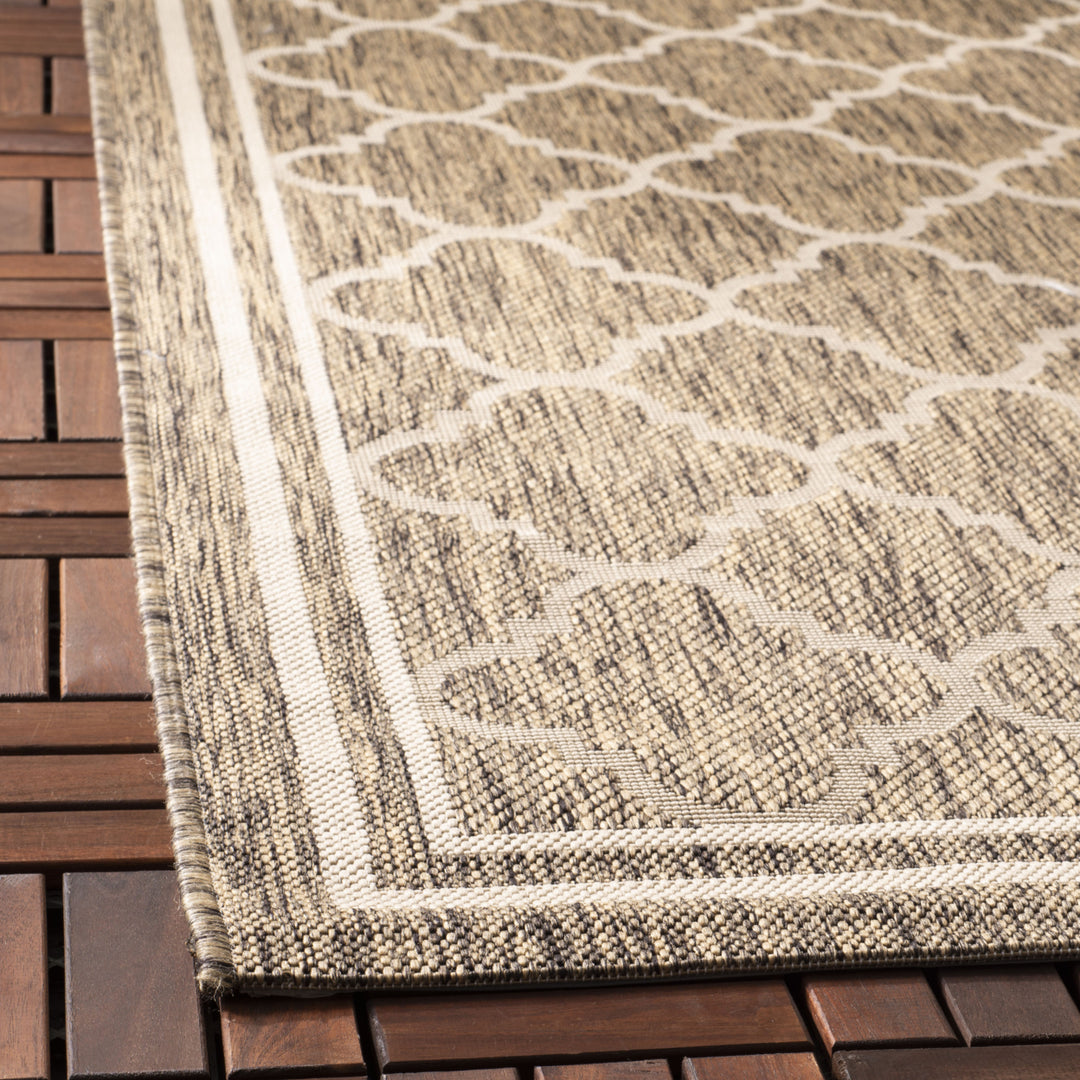 SAFAVIEH Indoor Outdoor CY6918-242 Courtyard Brown / Bone Rug Image 12