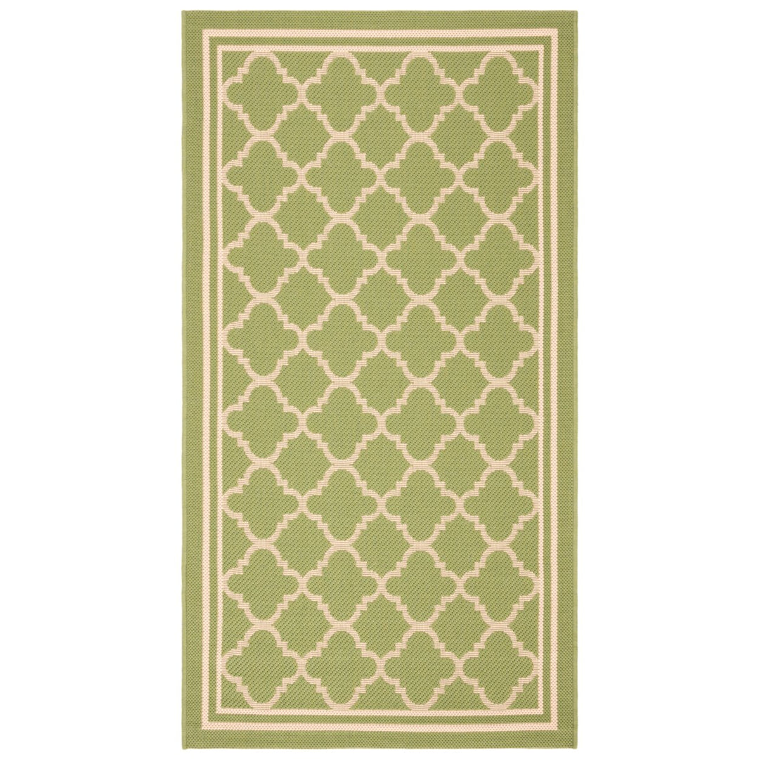 SAFAVIEH Indoor Outdoor CY6918-244 Courtyard Green / Beige Rug Image 1