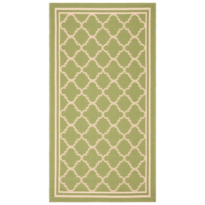 SAFAVIEH Indoor Outdoor CY6918-244 Courtyard Green / Beige Rug Image 1