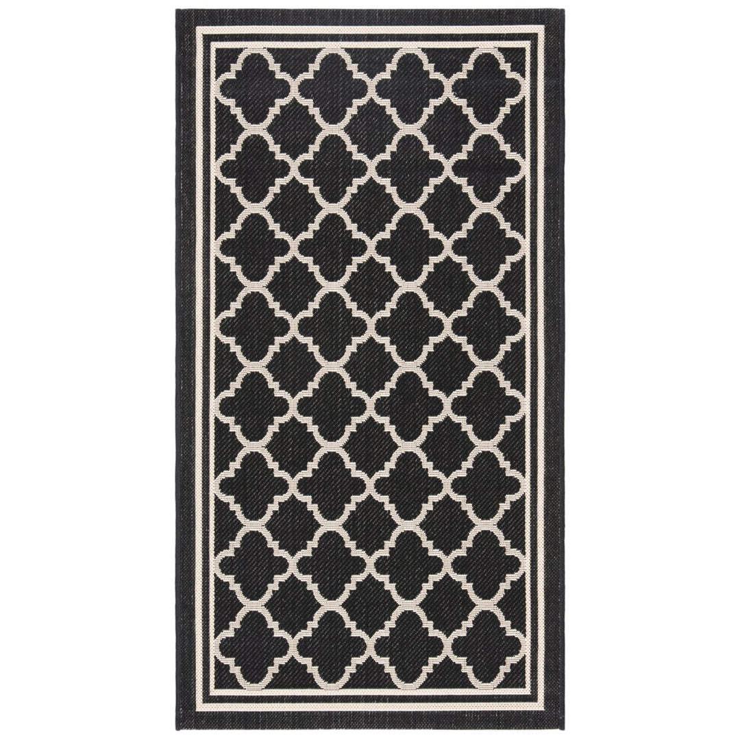 SAFAVIEH Indoor Outdoor CY6918-226 Courtyard Black / Beige Rug Image 1