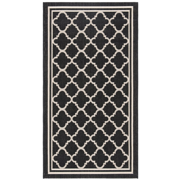 SAFAVIEH Indoor Outdoor CY6918-226 Courtyard Black / Beige Rug Image 1