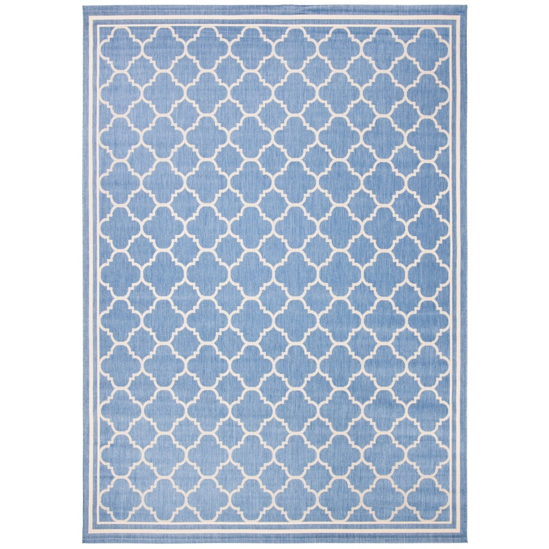 SAFAVIEH Indoor Outdoor CY6918-243 Courtyard Blue / Beige Rug Image 4