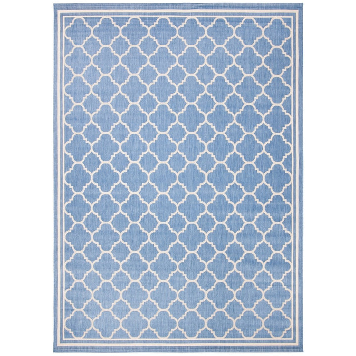 SAFAVIEH Indoor Outdoor CY6918-243 Courtyard Blue / Beige Rug Image 1