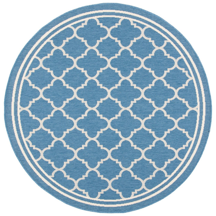 SAFAVIEH Indoor Outdoor CY6918-243 Courtyard Blue / Beige Rug Image 1