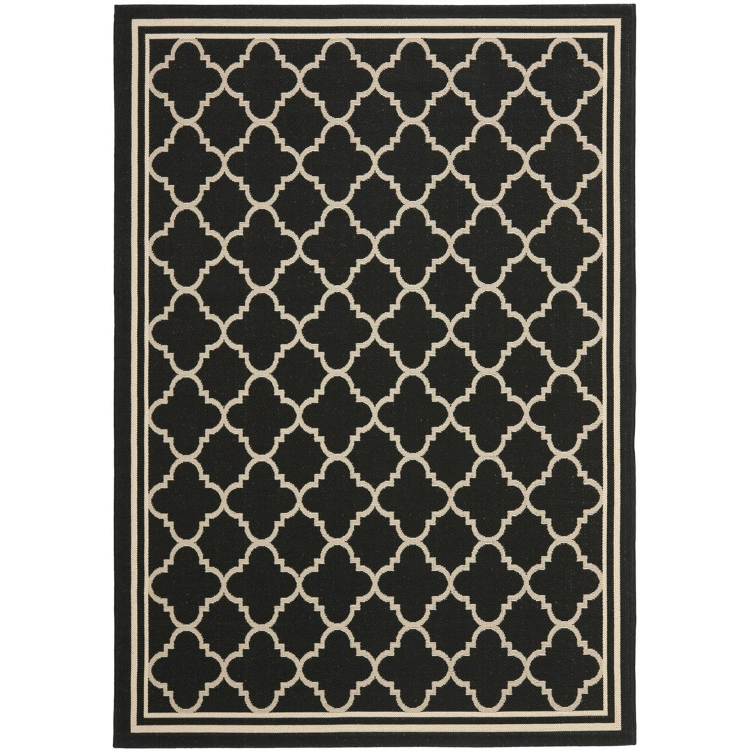 SAFAVIEH Indoor Outdoor CY6918-226 Courtyard Black / Beige Rug Image 1