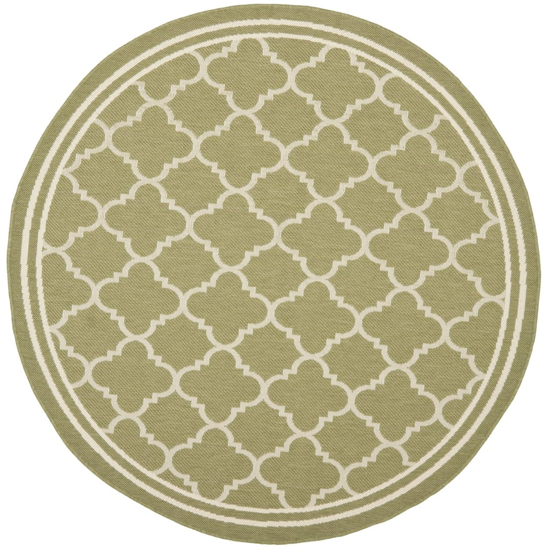 SAFAVIEH Indoor Outdoor CY6918-244 Courtyard Green / Beige Rug Image 1