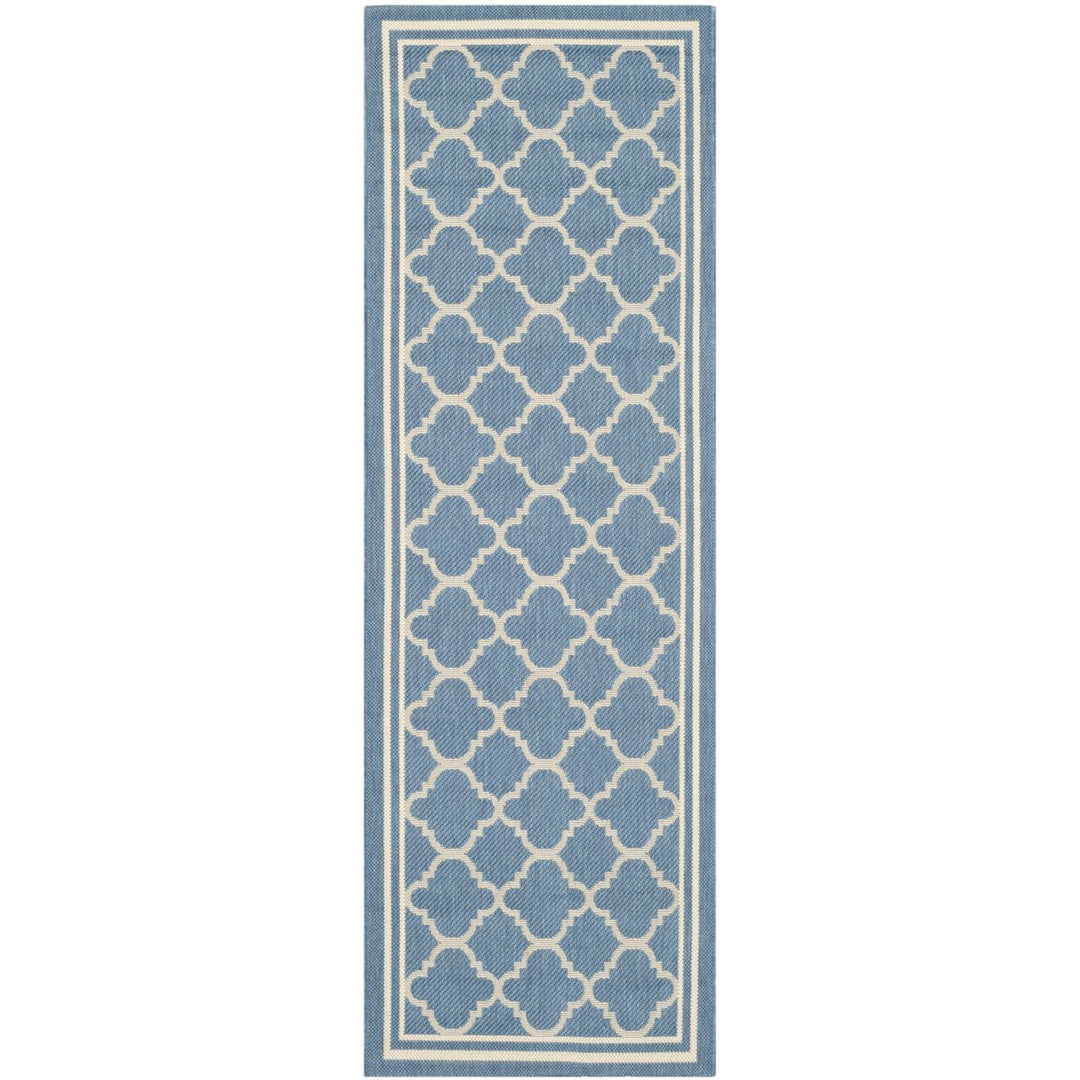 SAFAVIEH Indoor Outdoor CY6918-243 Courtyard Blue / Beige Rug Image 1