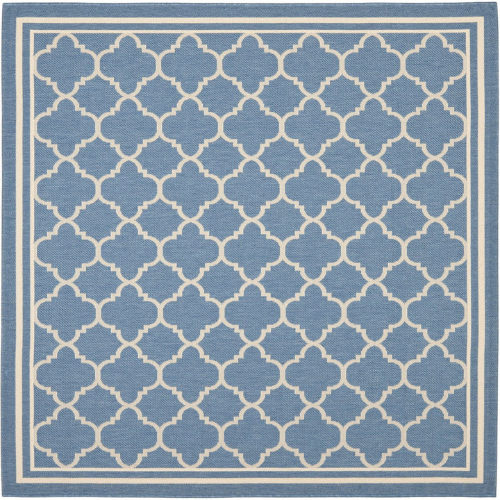 SAFAVIEH Indoor Outdoor CY6918-243 Courtyard Blue / Beige Rug Image 7