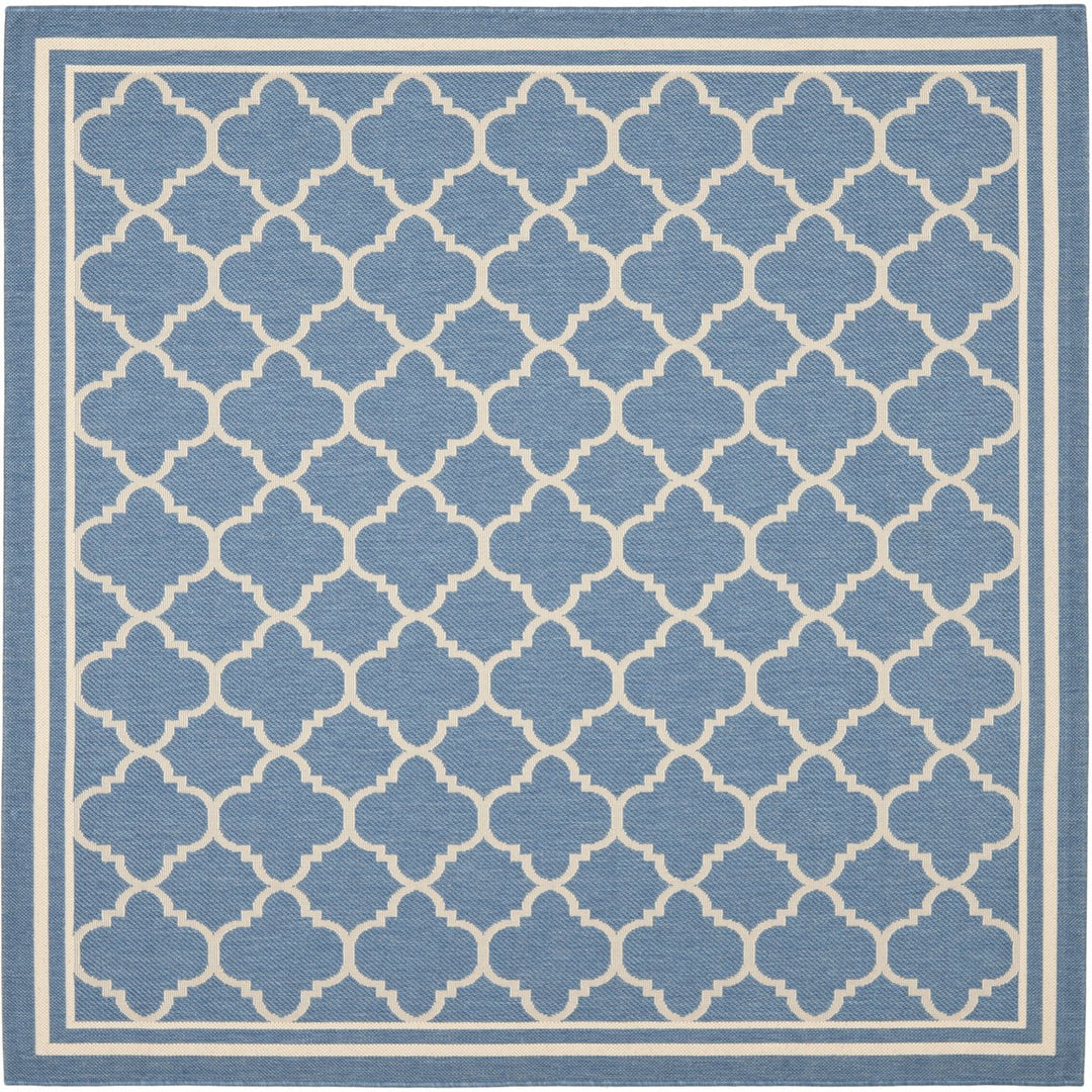 SAFAVIEH Indoor Outdoor CY6918-243 Courtyard Blue / Beige Rug Image 1