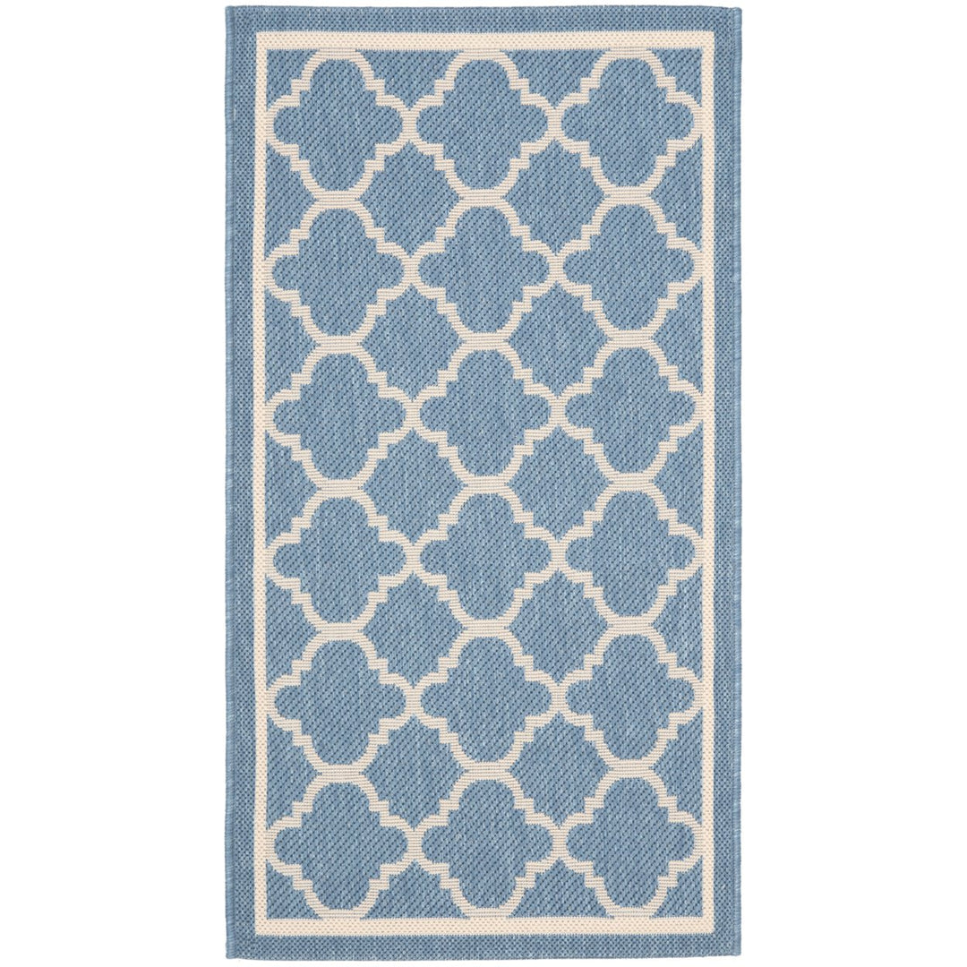 SAFAVIEH Indoor Outdoor CY6918-243 Courtyard Blue / Beige Rug Image 1