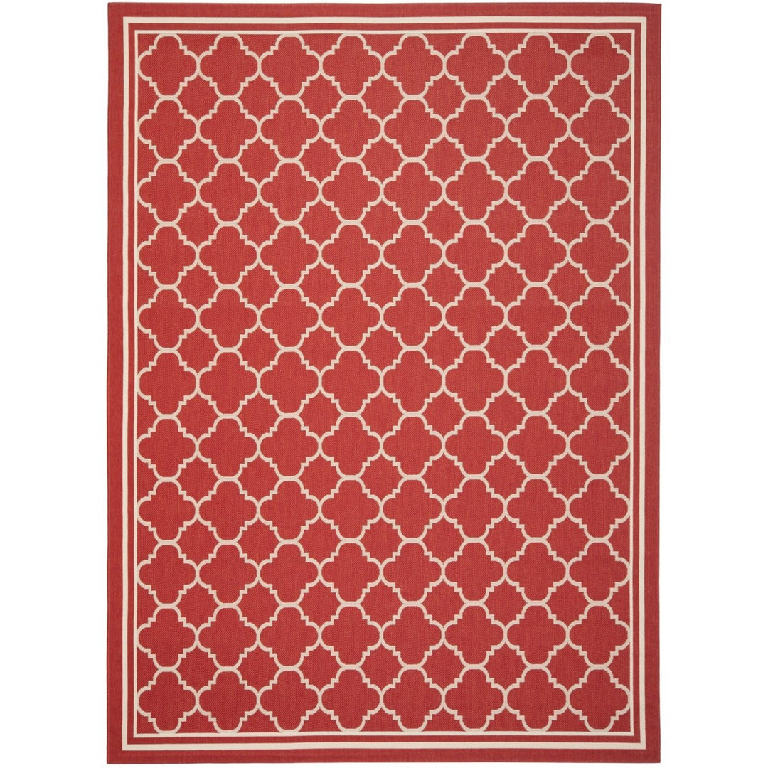 SAFAVIEH Outdoor CY6918-248 Courtyard Collection Red / Bone Rug Image 3