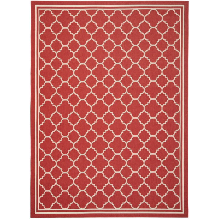 SAFAVIEH Outdoor CY6918-248 Courtyard Collection Red / Bone Rug Image 3