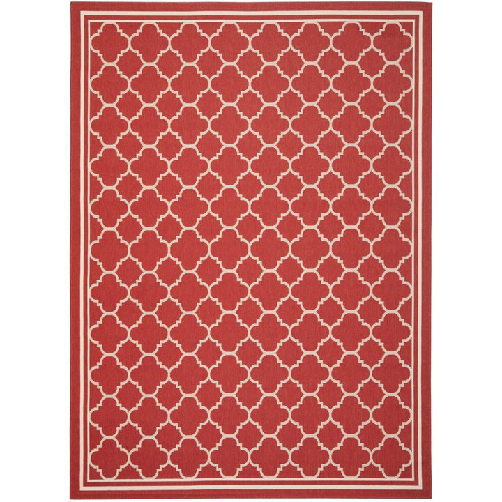 SAFAVIEH Outdoor CY6918-248 Courtyard Collection Red / Bone Rug Image 1