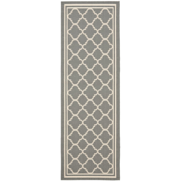 SAFAVIEH Outdoor CY6918-246 Courtyard Anthracite / Beige Rug Image 1