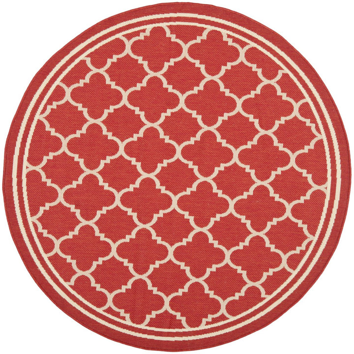 SAFAVIEH Outdoor CY6918-248 Courtyard Collection Red / Bone Rug Image 4